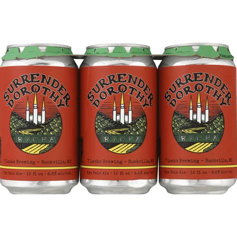 7 Locks Brewing Beer, Rye Pale Ale, Surrender Dorothy, 6 Pack (12 fl oz ...