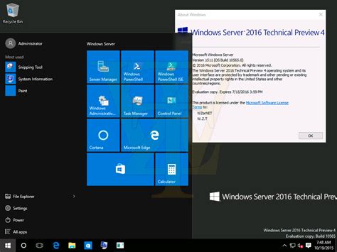 Windows Server 2016 build 10565 - BetaWiki