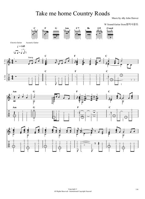 Take Me Home Country Roads Guitar Chords