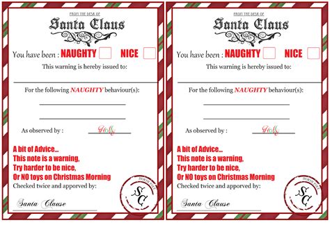 Naughty Or Nice List Template
