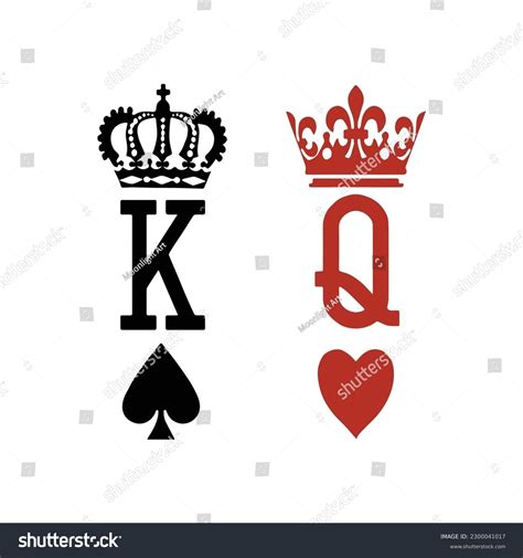 King And Queen Card Drawings King Queen Playing Card Stock Vector