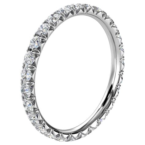 Customizable 18k White Gold Mia French Pave Diamond Eternity Ring '4 Ct ...