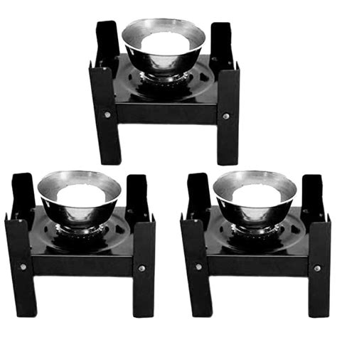 NUBELA Metal Foldable Portable Camping Mini Charcoal Stove -3 Pieces ...