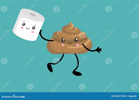 Brown Poop Illustration. Pile Of Dog Poo In Flat Cartoon Style Isolated ...