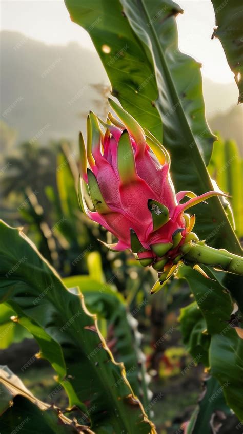 Premium Photo | Closeup of a pink dragon fruit flower on plant