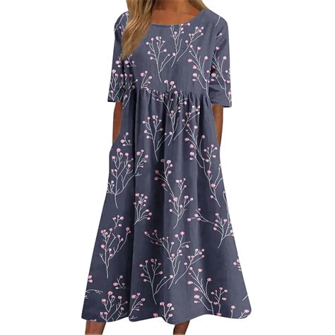 VBVC Women's Summer Dress Midi Floral Flutter Short Sleeve Casual ...