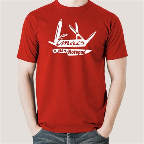 EMACS Editor Vs MS Notepad Men's T-shirt - TEEZ.in
