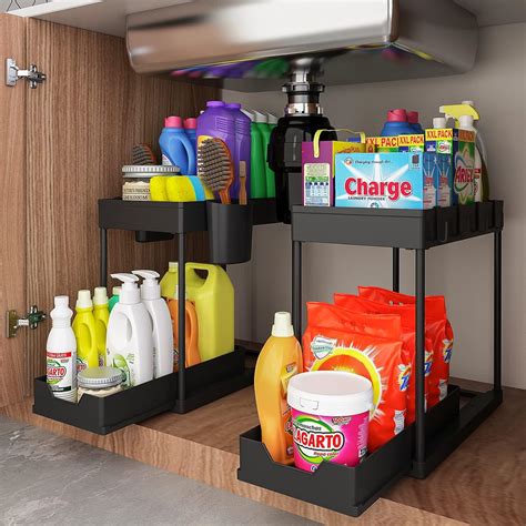 Buy 2 Pack, Bukfen Under Sink Organizers and Storage Pull Out Sliding ...