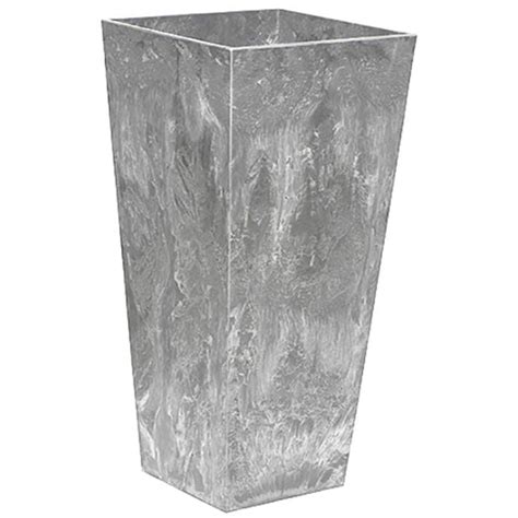 Novelty Manufacturing Artstone Ella Tall Square Planter- Grey- 27.5in ...
