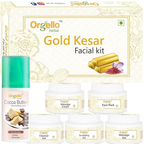 Orgello Herbal Gold Kesar Facial Kit combo Pack Offer with body lotion ...
