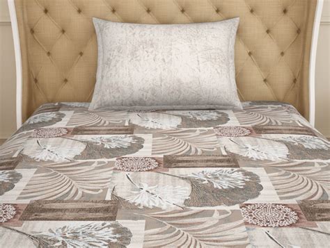 Floral Grey 100% Cotton Single Bedsheet - Atrium Ecom By Spaces