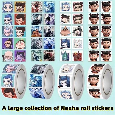 4 Rolls, 200 Stickers, Nezha Demon Child Stickers, Paper Rolls, Nezha ...