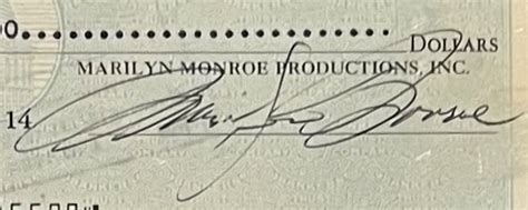 Lot Detail - Marilyn Monroe Signed Business Bank Check To Friend Hedda ...
