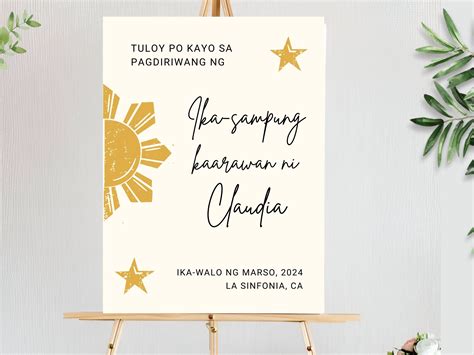 Editable Filipino Party Fiesta Theme Welcome Sign, Filipino Party ...