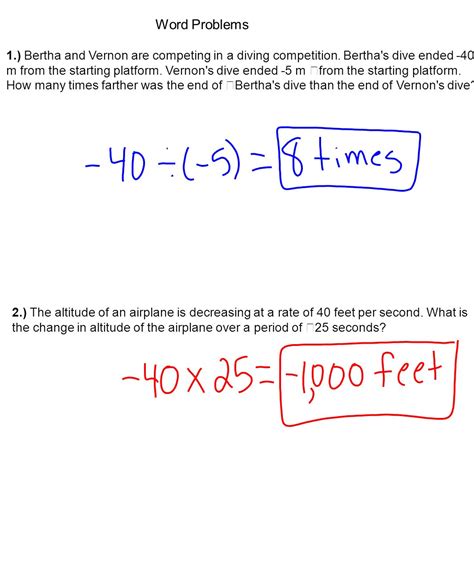 Image result for Integer Multiplication and Division Word Problems