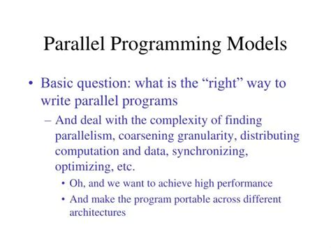 Image result for Parallel Programming Models PPT