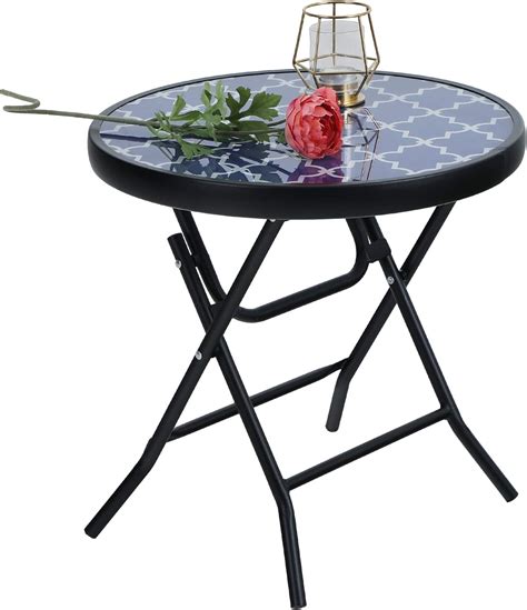 PHI VILLA Folding Side Table, Foldable Coffee Table, Outdoor Garden ...