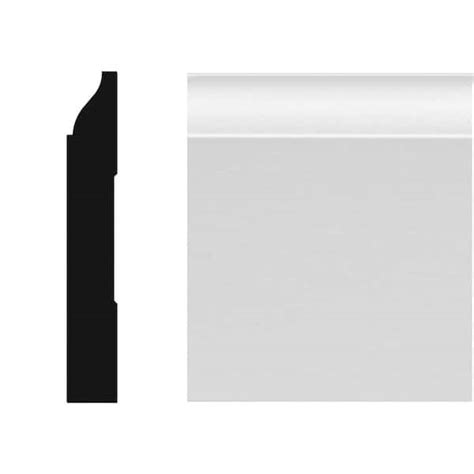 Buy 8823 12 in. x 3-14 in. x 96 in. MDF Primed Baseboard Moulding ...