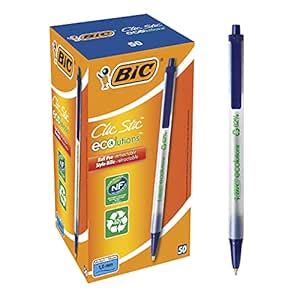 BIC Ecolutions Clic Stic (Recycled) Blue (Box 50) : Amazon.in: Health ...