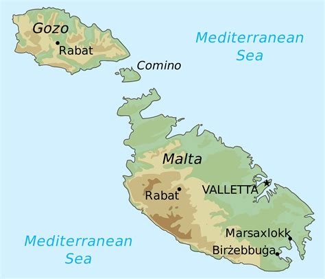 Large detailed elevation map of Malta and Gozo | Malta | Europe ...