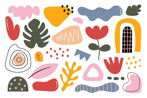 Hand drawn organic shapes abstract background. Vector illustration ...