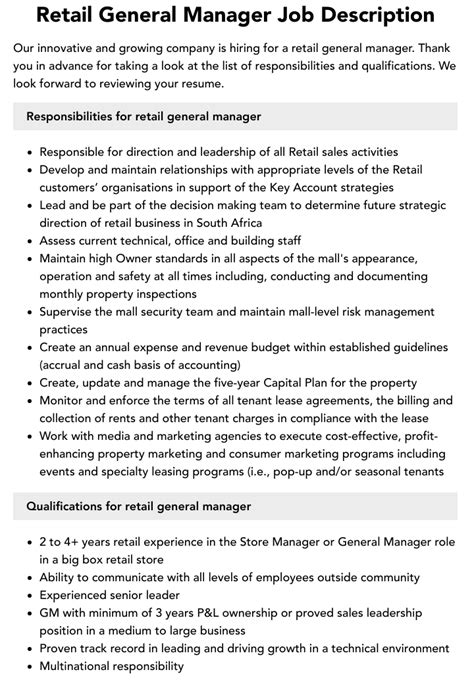 Image result for Retail Asset Description Job