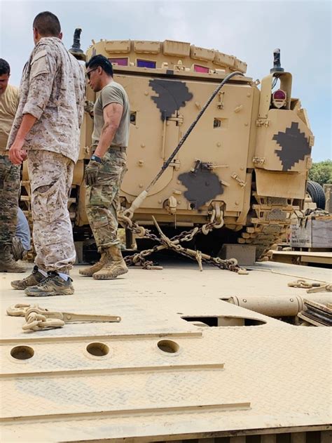 U.S. Army Soldiers Conduct Heavy Equipment Transporter Staff Exchange ...