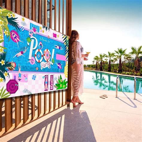 Chongqing Pool Party Backdrop Banner,Large - 71''X45'' Summer India | Ubuy