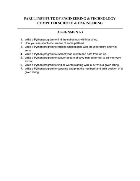 Assignment-3 - python programming - PARUL INSTITUTE OF ENGINEERING ...