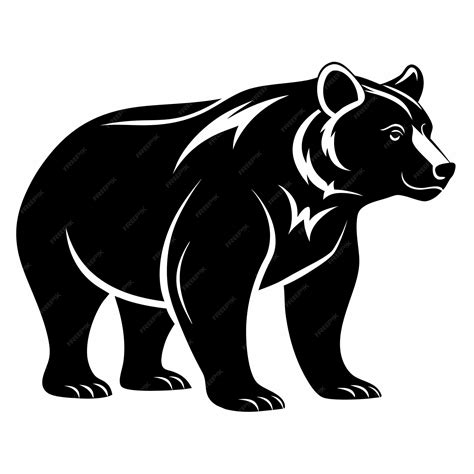 Premium Vector | Black bear silhouette isolated on white