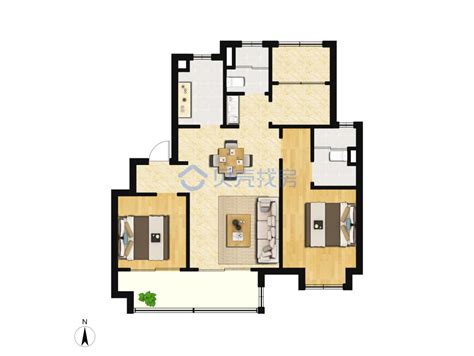 【旭辉吴门里_苏州旭辉吴门里楼盘】零居室户型图|3室2厅1卫建面 89m²房型图-苏州贝壳新房