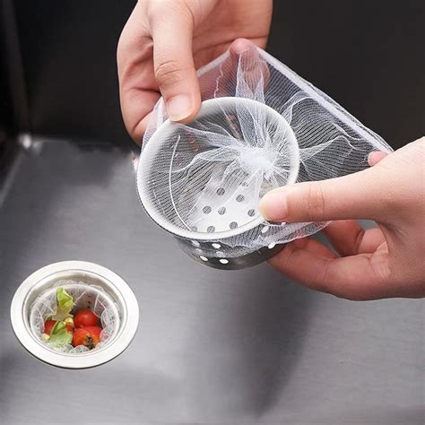 WEIYSHIGSH Kitchen Sink Strainer Mesh Bag- 200PCS Disposable mesh Sink ...