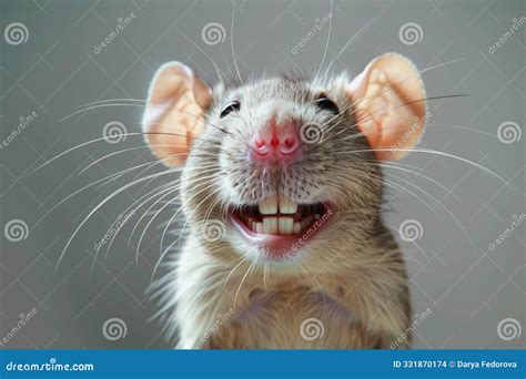 Close-Up of a Cute Rat with Open Mouth Showing Front Teeth Stock Photo ...