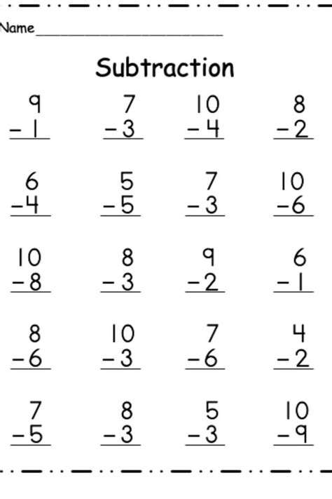 Image result for 1st Grade Math Subtraction Worksheets