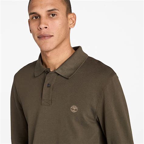 Millers River Long-Sleeve Pique Polo for Men in Green