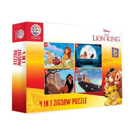 Buy Ratna's 4 in 1 Disney Jigsaw Puzzle 140 Pieces for Kids. 4 Jigsaw ...