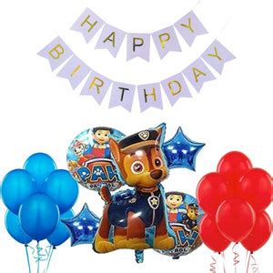 Wonder Paw Patrol Chase Birthday Decoration 56 Pc Kit for Kids, Blue ...