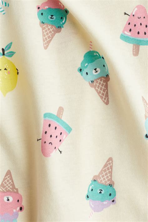 Printed Jersey Top - Yellow/ice cream cones - Kids | H&M US
