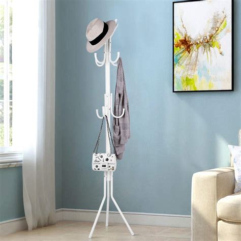 Lukzer Metal Multifunctional 8 Hook Coat Hanger Clothes Stand Hanging ...