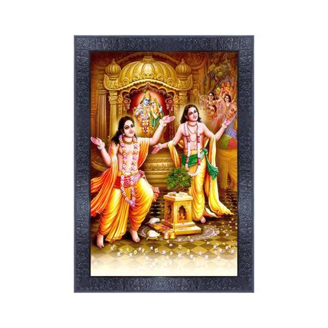 pnf Poster n Frames Gour Nitai Wooden Photo Frame|Acrylic Sheet|Pooja ...