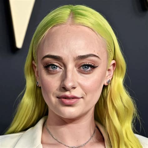 Sophie Turner with a billie eilish hairstyle
