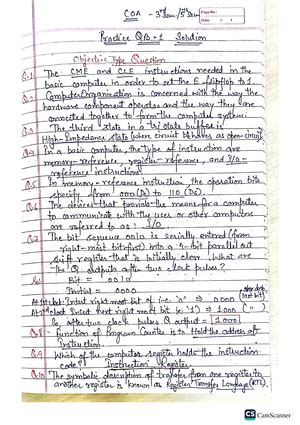 Bys System coa - Computer System Organization - CamScanner CamScanner ...