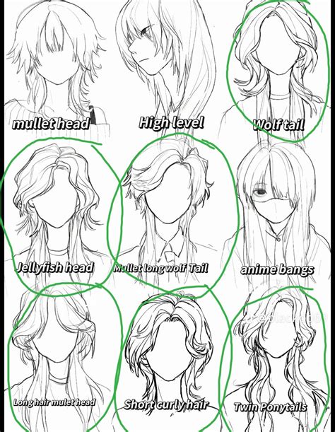 Wolf Haircut Drawing Reference