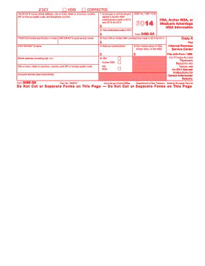 2014 Form 5498-SA - Internal Revenue Service - Irs - Fill and Sign ...