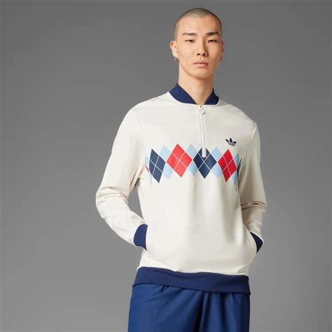 Adidas Originals Men Argyle Printed 1/4-Zip Sweatshirt – Par-Tee Golf