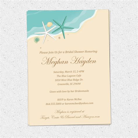 Design For Beach Wedding Invitations Templates