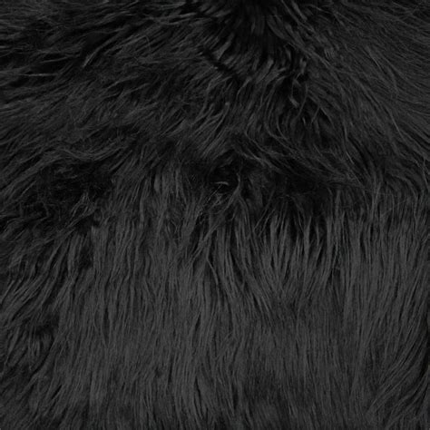 Black Silver Faux Fur Fabric Long Pile Mongolian Style 5000 Dyeing ...