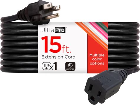 GE UltraPro 15 Ft Extension Cord, Double Insulated, Indoor/Outdoor ...