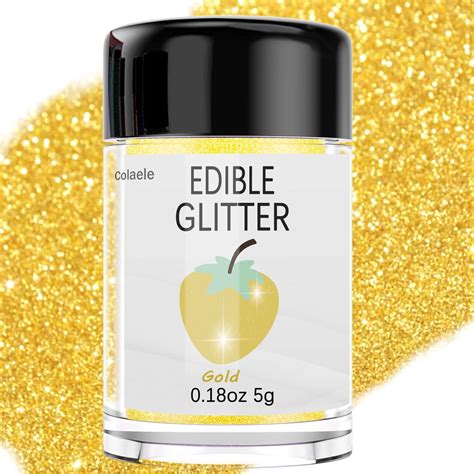Amazon.com: Gold Edible Glitter Glimmer Powder for Cakes Drinks ...