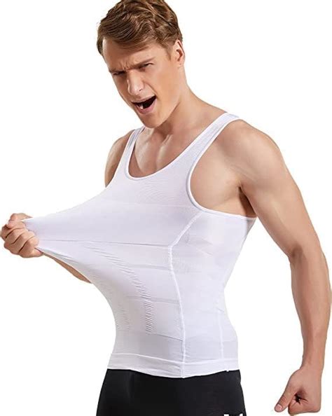 Buy GVV Men’s Slimming Body Shaper Vest Shirt Abs Abdomen Slim ...